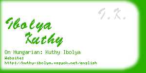 ibolya kuthy business card